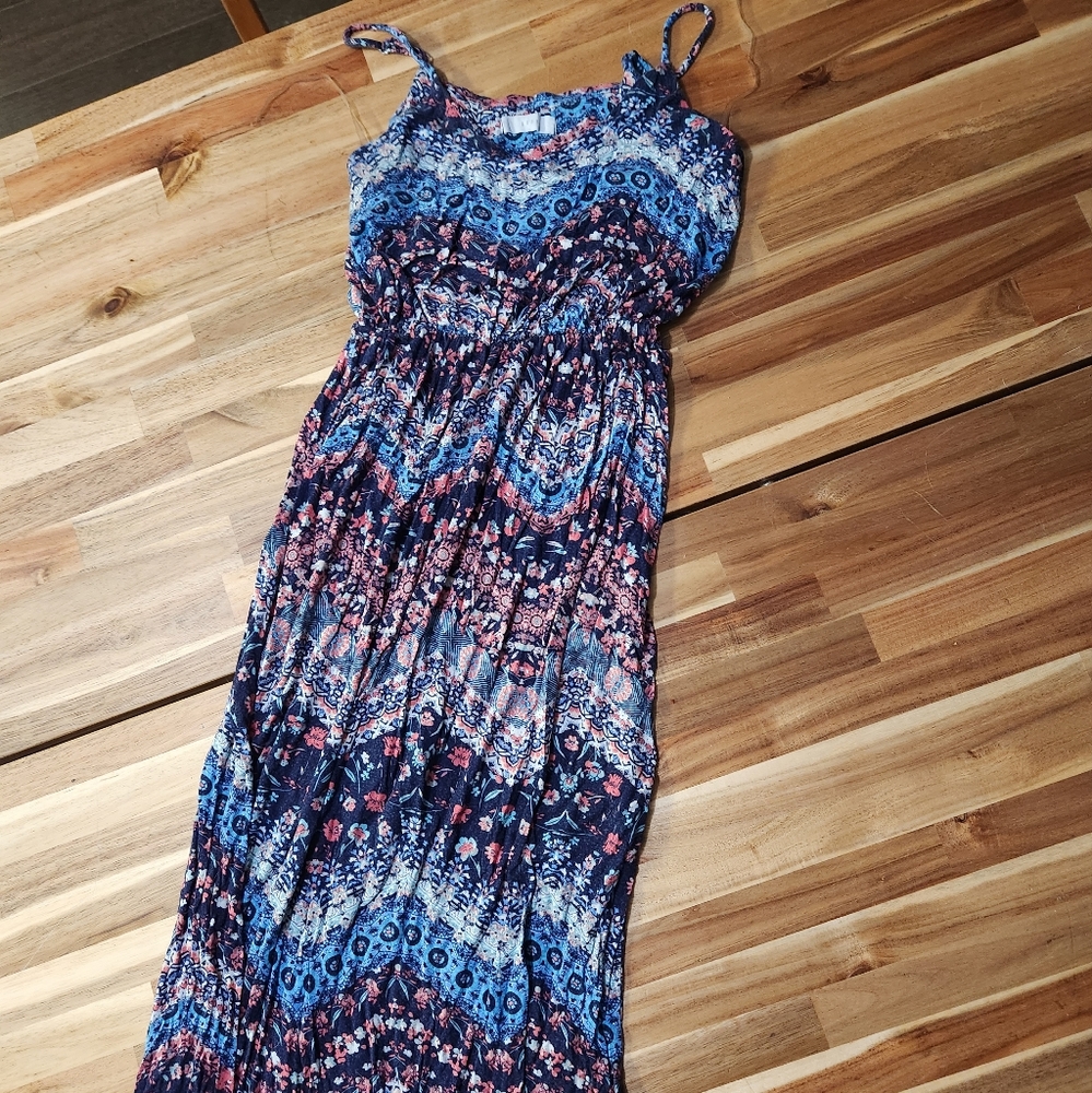 Navy floral maxi dress